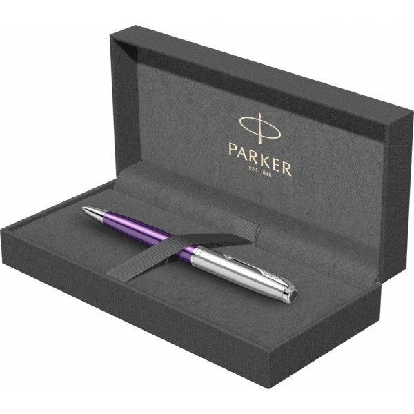 Ручка шарик/автомат Sonnet Essential SB K545 LaqGreen CT 1 мм, метал., подарочн. упак., серебристый/зеленый, стерж. черный