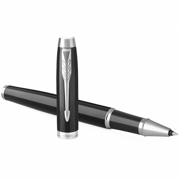 Ручка роллер IM Black Lacquer CT 0,5 мм, метал., подарочн. упак., черный/серебристый, стерж. черный