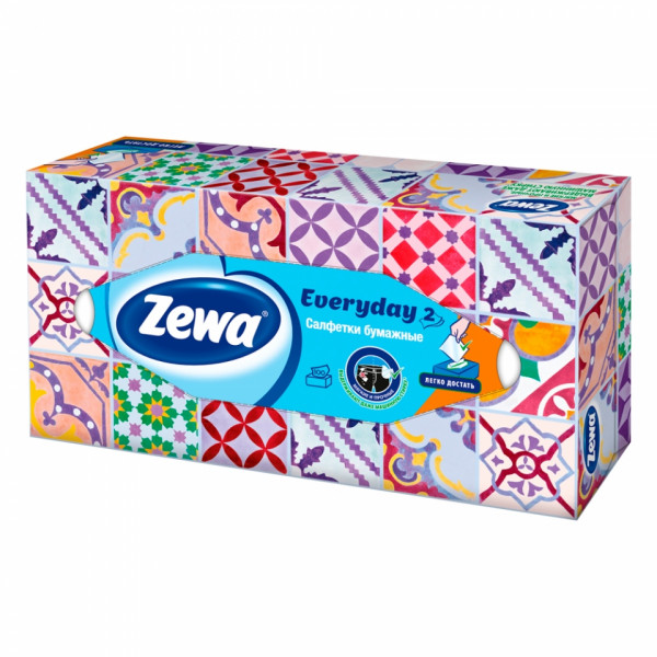 Салфетки косметические Zewa Everyday, 100шт./уп.
