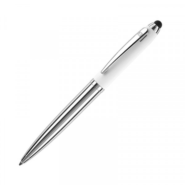 Ручка шарик/автомат Nautic Touch Pad Pen 1,0 мм, метал., белый/серебристый, стерж. синий