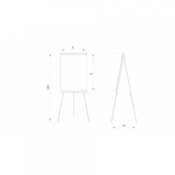 Флипчарт Ecoboards 70*100 см, бел. полимер, на треноге, 2х3