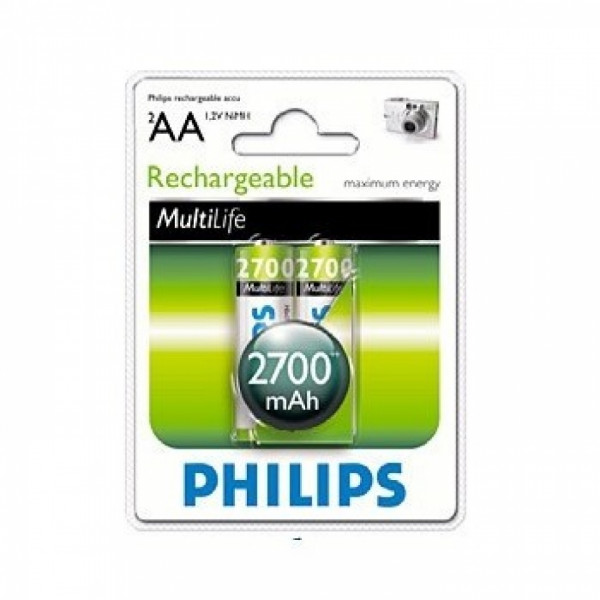 бат_аккум. Ni-Mh  1,2V  AA 2700мА/ч 2 шт. Philips