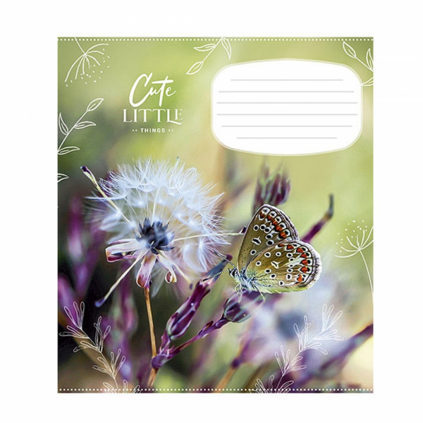 Тетрадь А5 12 л., клет. Cute little things скоба сбоку, обл. карт., ассорти