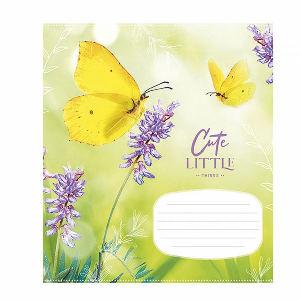 Тетрадь А5 12 л., клет. Cute little things скоба сбоку, обл. карт., ассорти