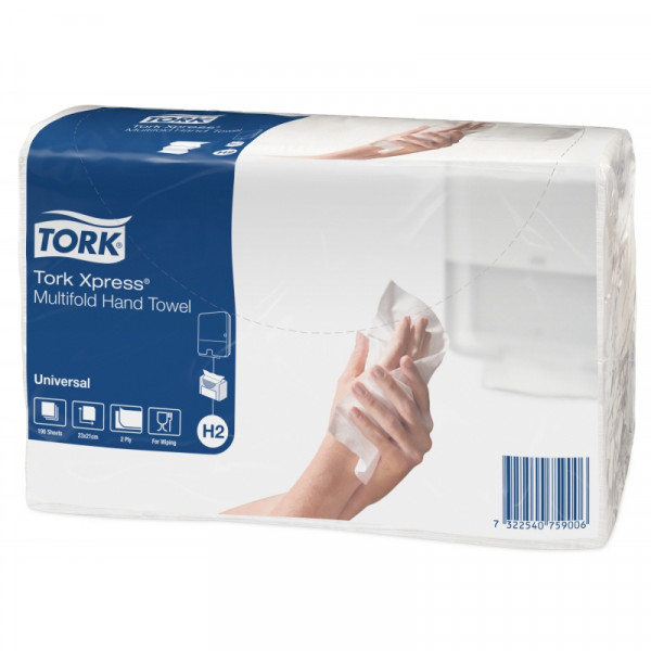 Полотенца бумажные TORK Xpress Multifold Universal листовые, 2-сл., 190 листов, H2