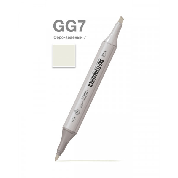 Маркер перм., худ. Sketchmarker двухсторонний, GG7 серо зеленый 7 Маркер перм., худ. Sketchmarker двухсторонний, GG7 серо зеленый 7