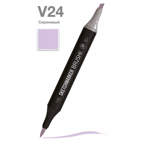 Маркер перм., худ. Sketchmarker Brush двусторонний, V24, сиреневый Маркер перм., худ. Sketchmarker Brush двусторонний, V24, сиреневый