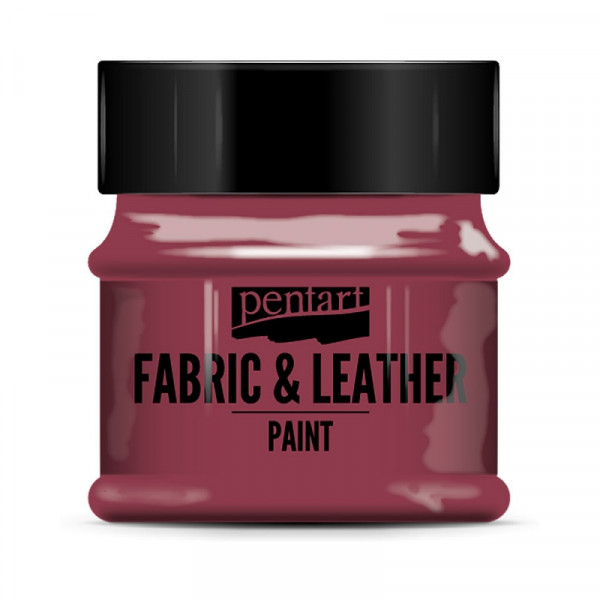 Краски д/текстиля Pentart Fabric & Leather paint бордовый, 50 мл, банка