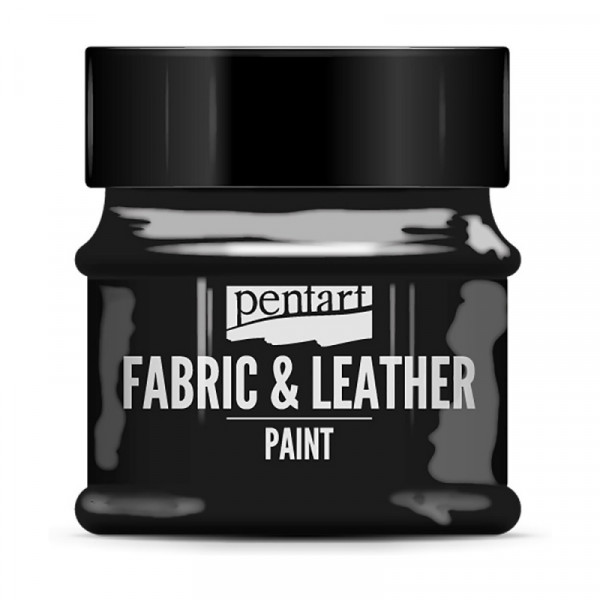 Краски д/текстиля Pentart Fabric & Leather paint черный, 50 мл, банка