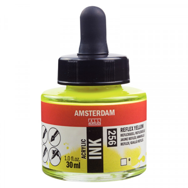 Краски жидкий акрил Amsterdam 256 флуоресцентный желтый, 30 мл., банка
