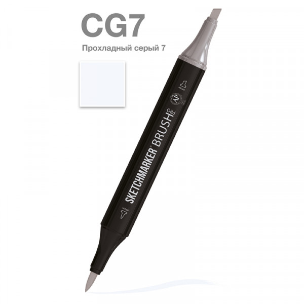 Маркер перм., худ. Sketchmarker Brush двусторонний, CG7, прохладный серый 7