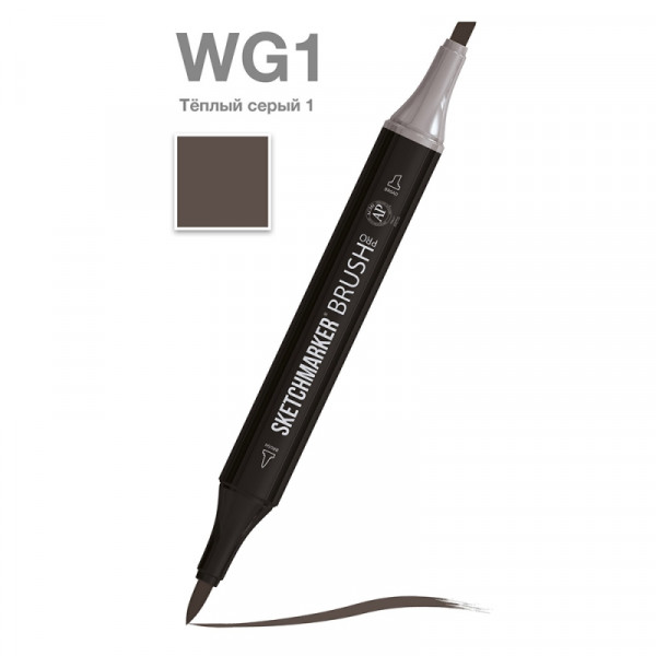 Маркер перм., худ. Sketchmarker Brush двусторонний, WG1, теплый серый 1 Маркер перм., худ. Sketchmarker Brush двусторонний, WG1, теплый серый 1