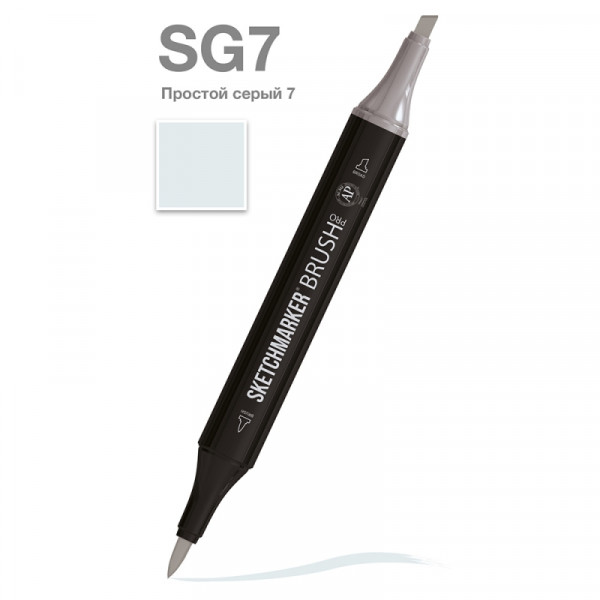 Маркер перм., худ. Sketchmarker Brush двусторонний, SG7, простой серый 7
