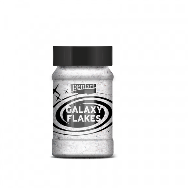 Хлопья декоративные Pentart Galaxy Flakes 15 гр, белая Луна