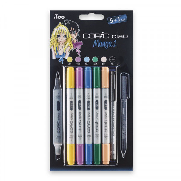 Маркер перм., худ. Copic ciao. Manga 1 набор 5+1 Маркер перм., худ. Copic ciao. Manga 1 набор 5+1
