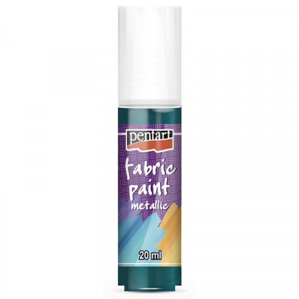Краски д/текстиля Pentart Fabric paint metallic сине-зеленый, 20 мл, банка