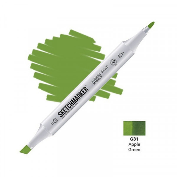Маркер перм., худ. Sketchmarker двусторонний, G31, зеленое яблоко