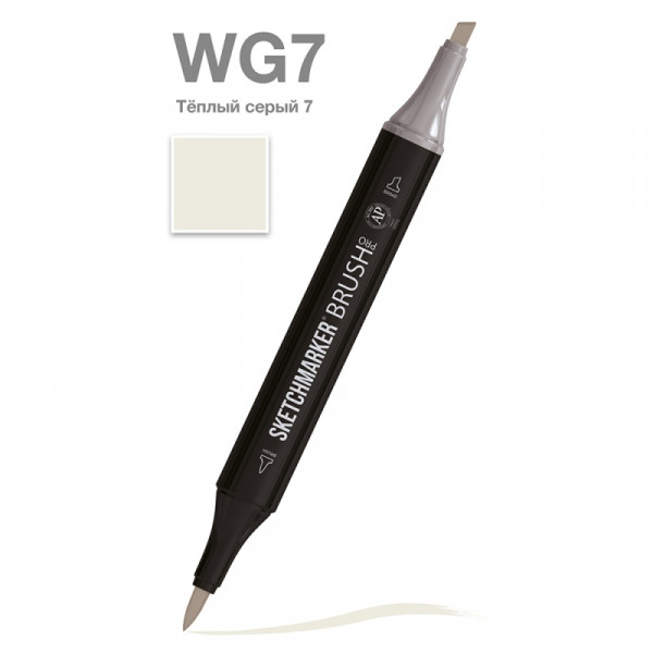 Маркер перм., худ. Sketchmarker Brush двусторонний, WG7, теплый серый 7 Маркер перм., худ. Sketchmarker Brush двусторонний, WG7, теплый серый 7