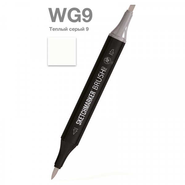 Маркер перм., худ. Sketchmarker Brush двусторонний, WG9, теплый серый 9 Маркер перм., худ. Sketchmarker Brush двусторонний, WG9, теплый серый 9