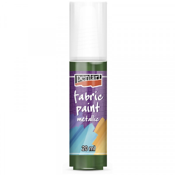 Краски д/текстиля Pentart Fabric paint metallic зеленый, 20 мл, банка