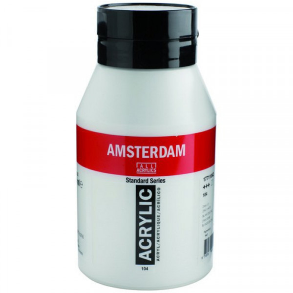 Краски акриловые Amsterdam 104 белила цинковые, 1000 мл., банка