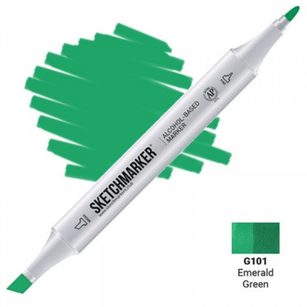 Маркер перм., худ. Sketchmarker двухсторонний, G101 зеленый изумрудный