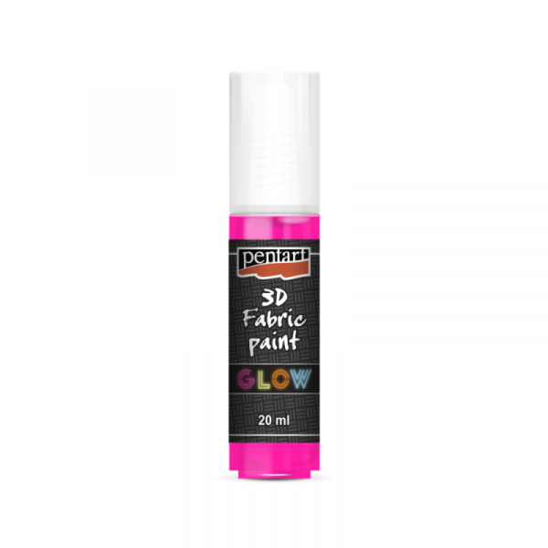 Краски д/текстиля светящиеся Pentart Glow розовый, 20 мл. банка