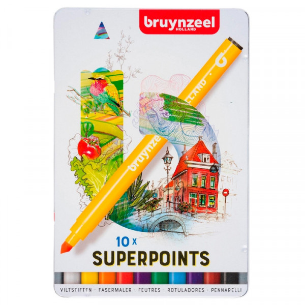 Маркер худ. Bruynzeel Super Point набор 10 шт. Маркер худ. Bruynzeel Super Point набор 10 шт.