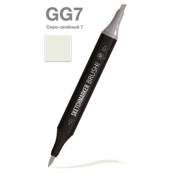 Маркер перм., худ. Sketchmarker Brush двусторонний, GG7, серо зеленый 7 Маркер перм., худ. Sketchmarker Brush двусторонний, GG7, серо зеленый 7
