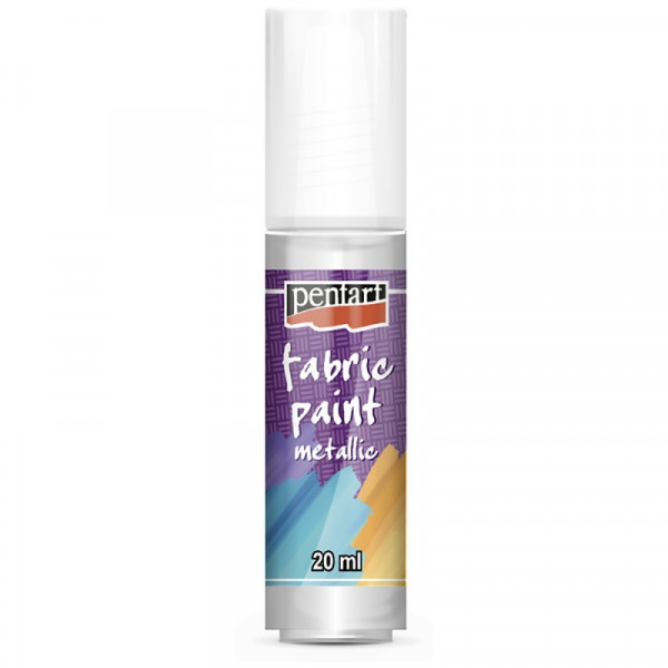 Краски д/текстиля Pentart Fabric paint metallic жемчужно-белый, 20 мл, банка