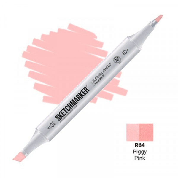 Маркер перм., худ. Sketchmarker двухсторонний, R64 поросячий розовый