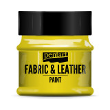 Краски д/текстиля Pentart Fabric & Leather paint желтый, 50 мл, банка Краски д/текстиля Pentart Fabric & Leather paint желтый, 50 мл, банка