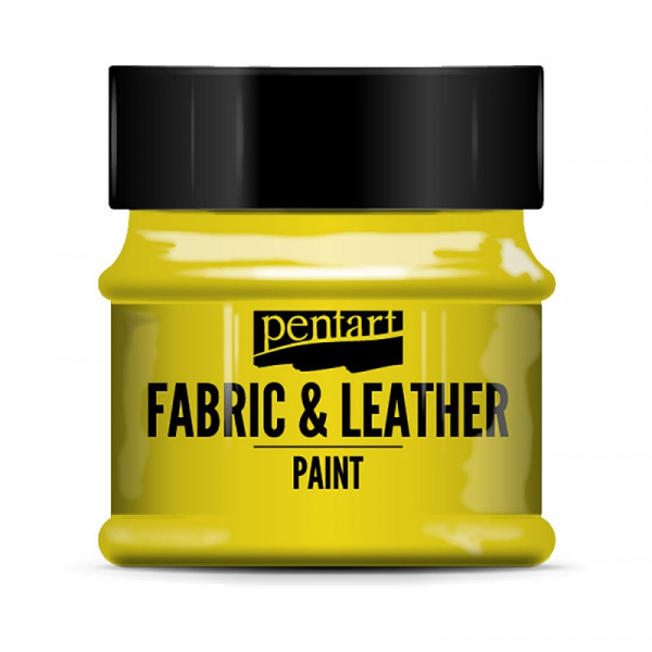 Краски д/текстиля Pentart Fabric & Leather paint желтый, 50 мл, банка