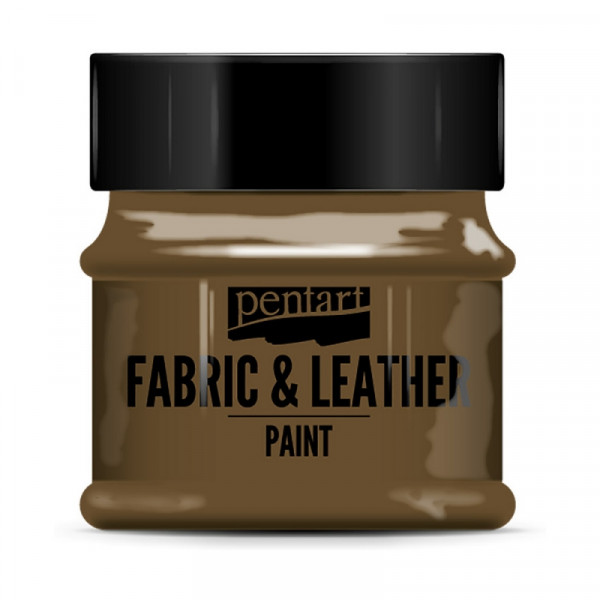 Краски д/текстиля Pentart Fabric & Leather paint темно-коричневый, 50 мл, банка