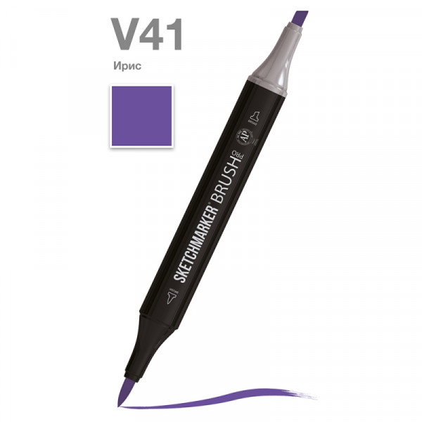 Маркер перм., худ. Sketchmarker Brush двусторонний, V41, ирис Маркер перм., худ. Sketchmarker Brush двусторонний, V41, ирис