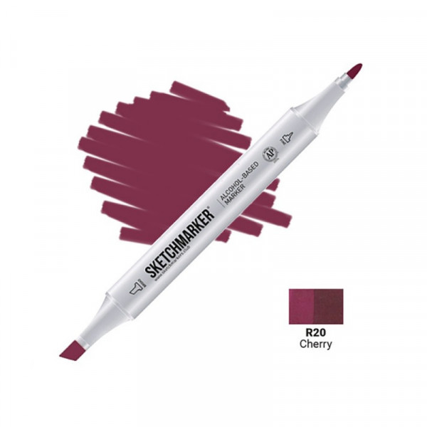 Маркер перм., худ. Sketchmarker двусторонний, R20, вишня