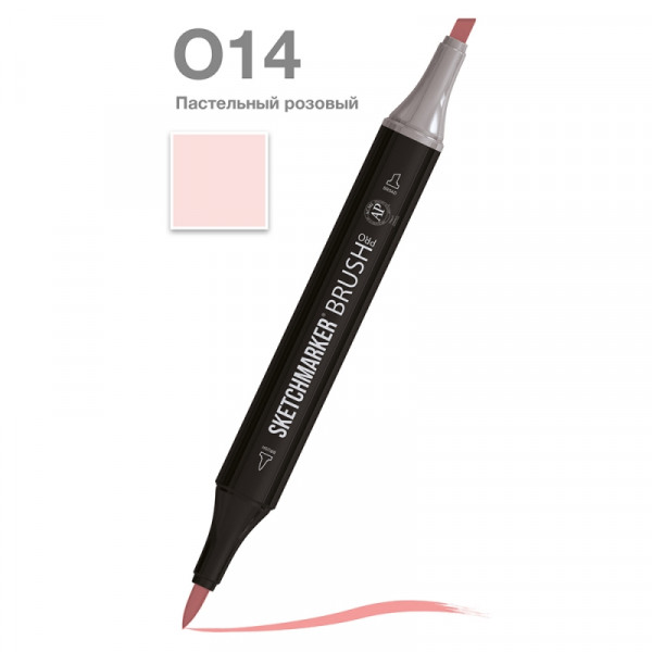 Маркер перм., худ. Sketchmarker Brush двусторонний, O14, пастельный розовый Маркер перм., худ. Sketchmarker Brush двусторонний, O14, пастельный розовый