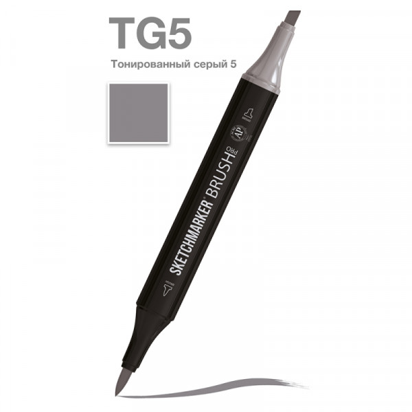 Маркер перм., худ. Sketchmarker Brush двусторонний, TG5, тонированный серый 5 Маркер перм., худ. Sketchmarker Brush двусторонний, TG5, тонированный серый 5