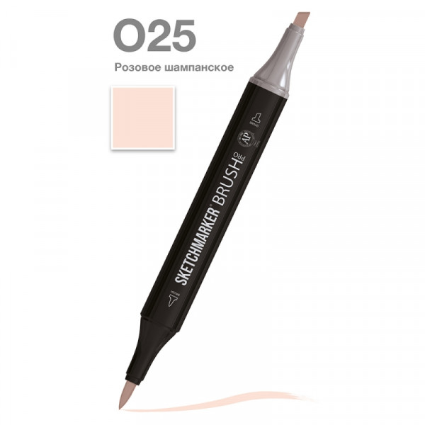 Маркер перм., худ. Sketchmarker Brush двусторонний, O25, розовое шампанское