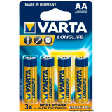 бат_гальв. эл-т щел. алкал. 1,5 V LR6 АА 4шт. VARTA LONGLIFE