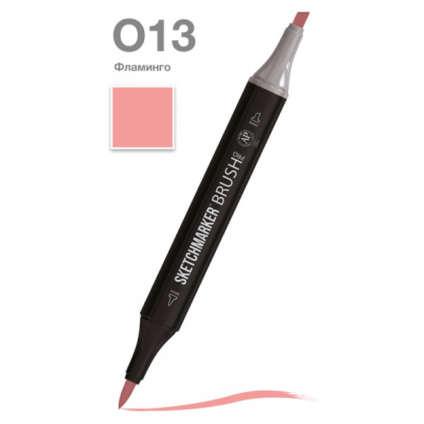 Маркер перм., худ. Sketchmarker Brush двусторонний, O13, фламинго Маркер перм., худ. Sketchmarker Brush двусторонний, O13, фламинго