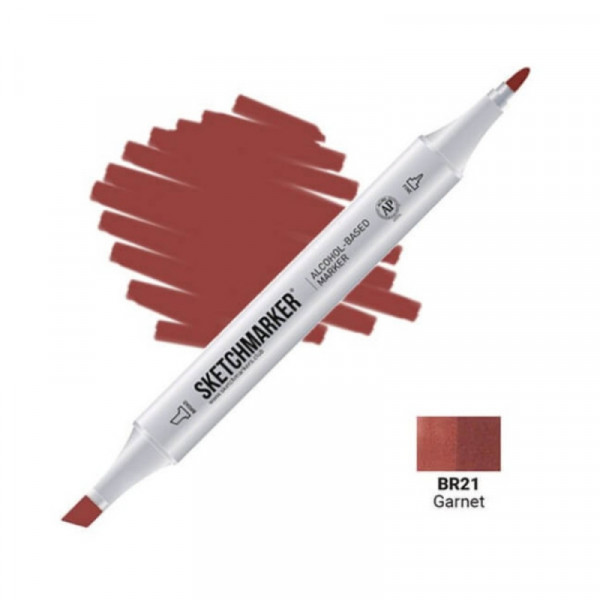 Маркер перм., худ. Sketchmarker двухсторонний, BR21 гранат Маркер перм., худ. Sketchmarker двухсторонний, BR21 гранат