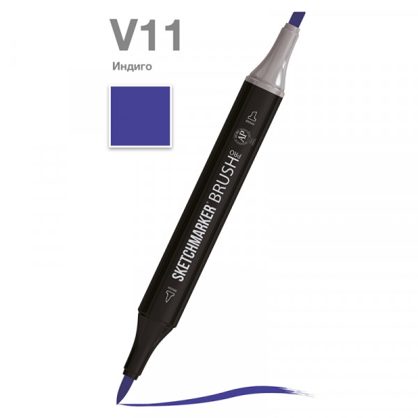Маркер перм., худ. Sketchmarker Brush двусторонний, V11, индиго