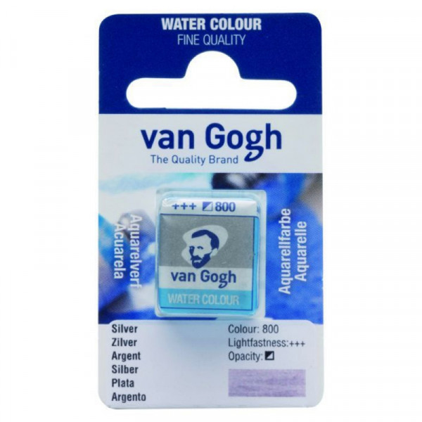 Краски акварельные Van Gogh 800 серебро, кювета