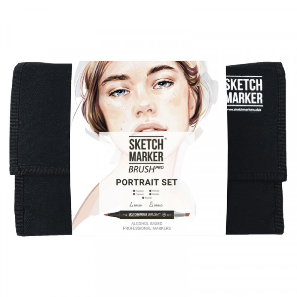 Маркер перм., худ. Sketchmarker Portrait Set двусторонний, набор 24 шт. + сумка-органайзер Маркер перм., худ. Sketchmarker Portrait Set двусторонний, набор 24 шт. + сумка-органайзер