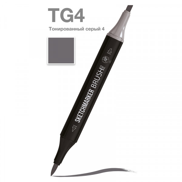 Маркер перм., худ. Sketchmarker Brush двусторонний, TG4, тонированный серый 4 Маркер перм., худ. Sketchmarker Brush двусторонний, TG4, тонированный серый 4