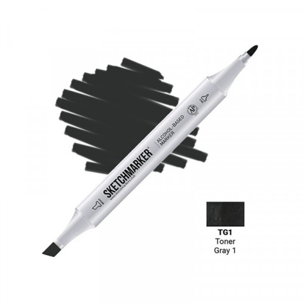 Маркер перм., худ. Sketchmarker двусторонний, TG1, серый тонированный №1