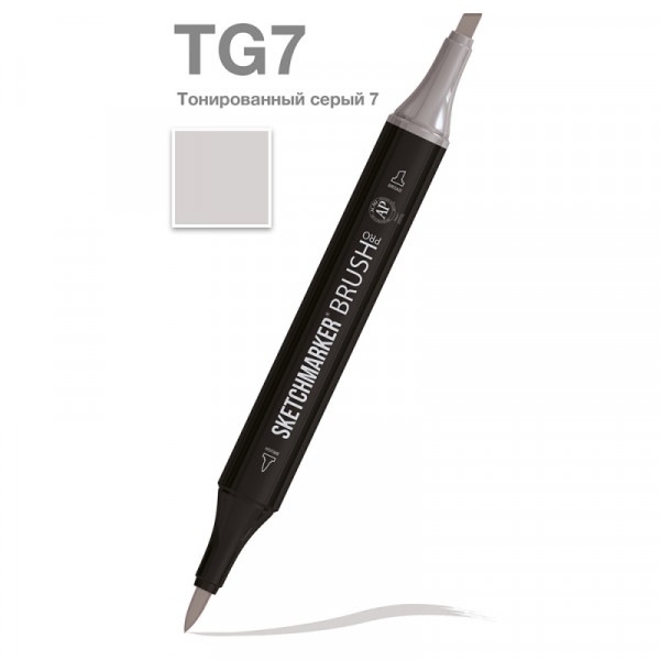 Маркер перм., худ. Sketchmarker Brush двусторонний, TG7, тонированный серый 7 Маркер перм., худ. Sketchmarker Brush двусторонний, TG7, тонированный серый 7