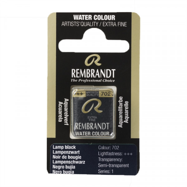 Краски акварельные Rembrandt 702 сажа газовая, кювета
