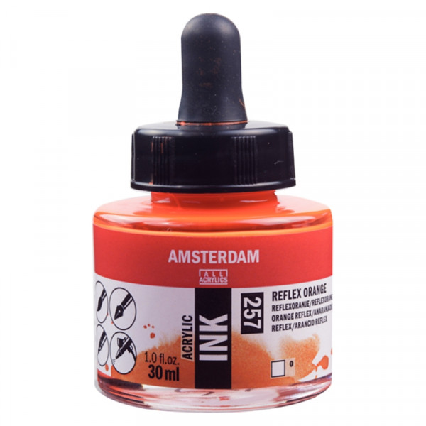Краски жидкий акрил Amsterdam 257 флуоресцентный оранжевый, 30 мл., банка